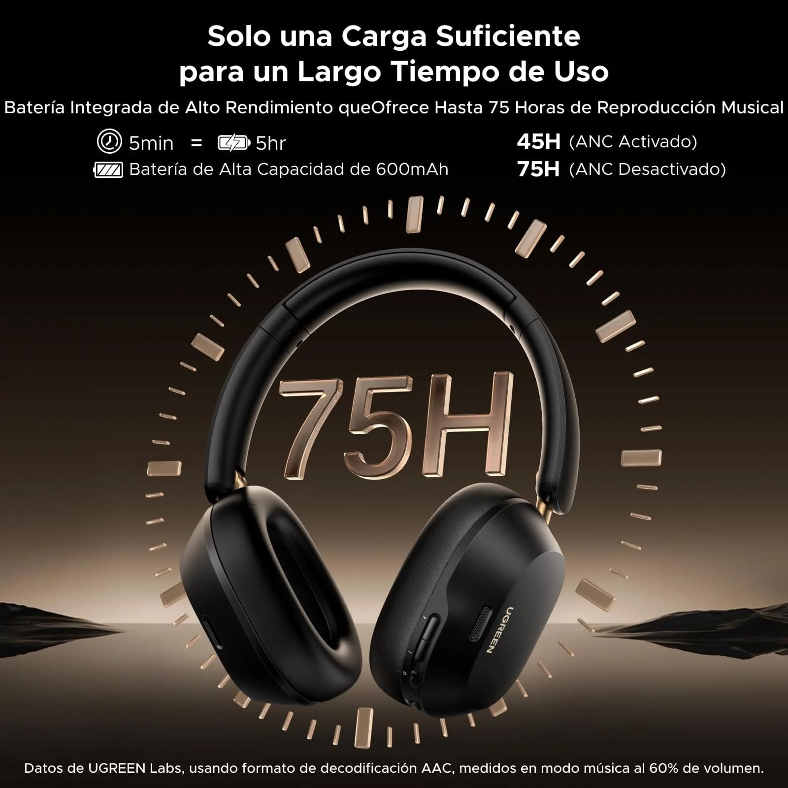 AUDIFONOS HOCO W53 OVER EAR BLUETOOTH INALAMBRICOS NEGRO - 5