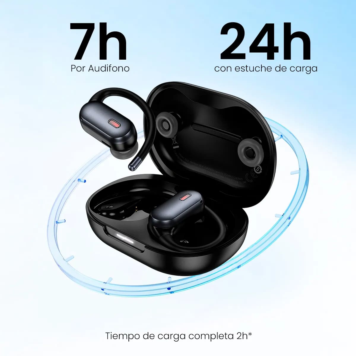 AUDIFONOS DEPORTIVOS HOCO EA7 OPEN EAR CLIP BLUETOOTH 5.3 NEGRO - 7