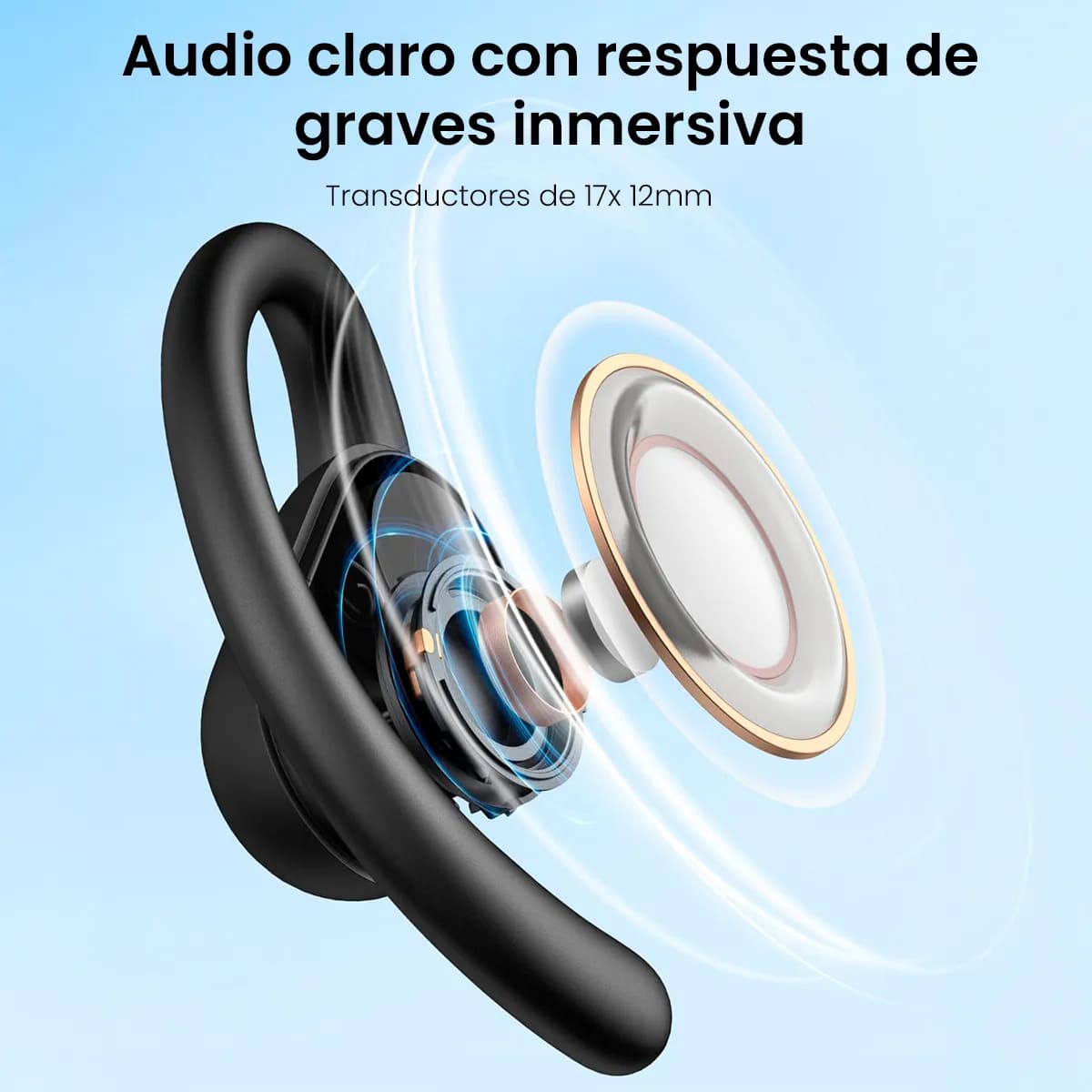AUDIFONOS DEPORTIVOS HOCO EA7 OPEN EAR CLIP BLUETOOTH 5.3 NEGRO - 8