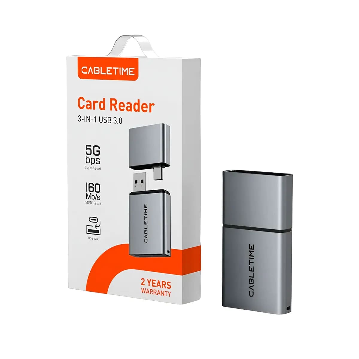 LECTOR DE TARJETA USB-C 3 EN 1 CABLETIME CB49G SD/TF 4.0 312MB/S - 1