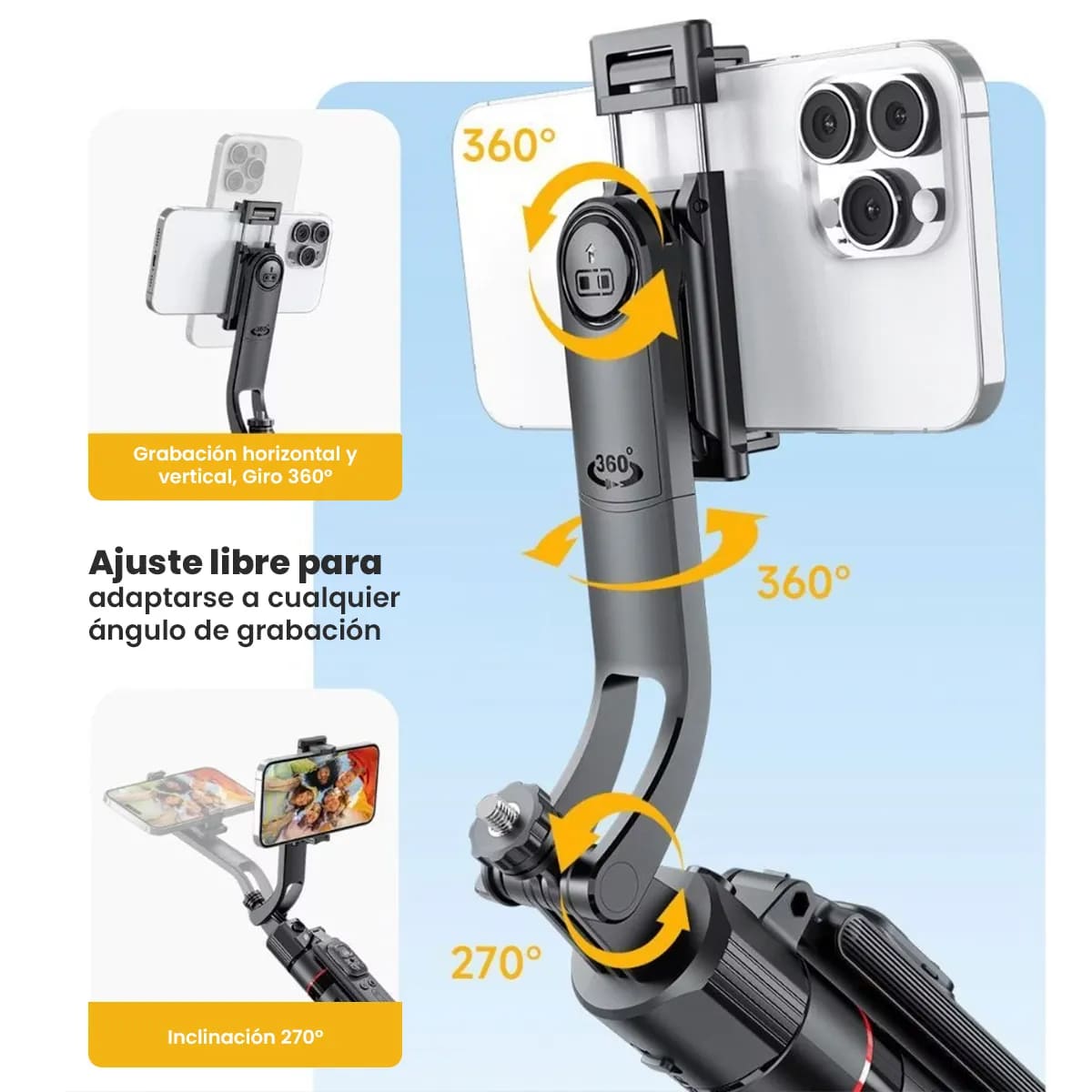 TRIPODE INTELIGENTE XO-SS28 PARA CELULAR 1.76CM CON SEGUIMIENTO FACIAL - 6