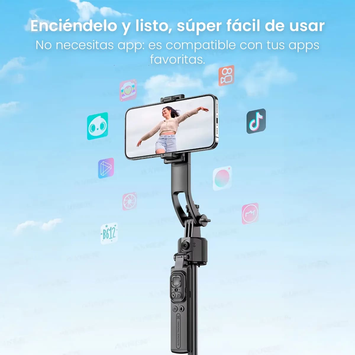 TRIPODE INTELIGENTE XO-SS28 PARA CELULAR 1.76CM CON SEGUIMIENTO FACIAL - 7