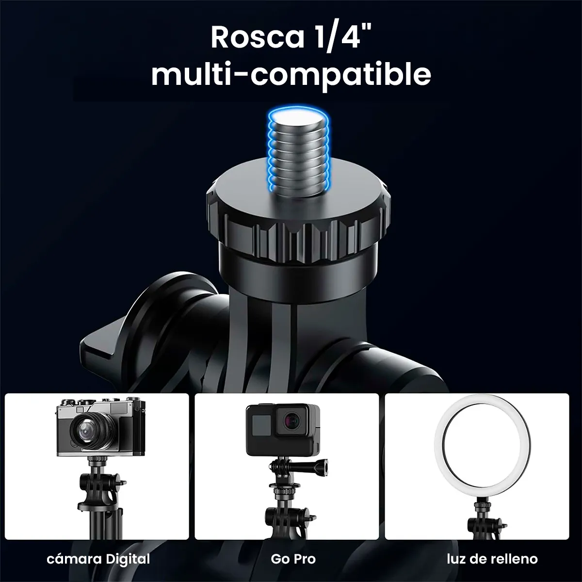 TRIPODE MAGNÉTICO SELFIE STICK XO-SS30 BLUETOOTH 1.23 M PARA SMARTHPHONES - 7