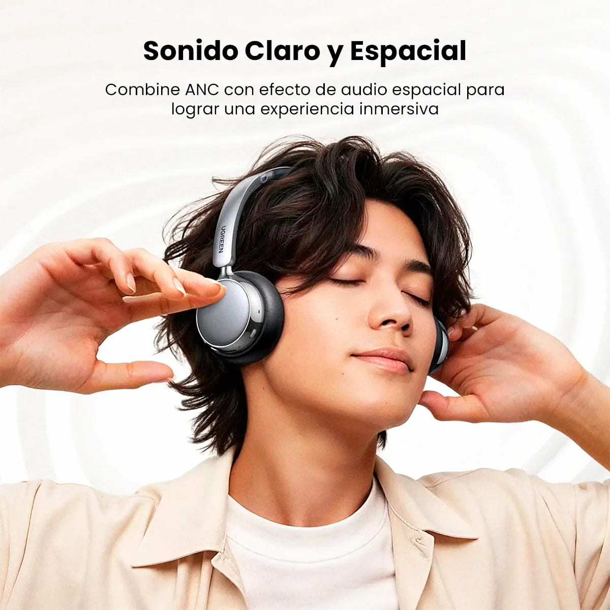 AUDÍFONOS UGREEN HP207 STUDIO PLUS ANC CANCELACIÓN ACTIVA RUIDO 80 HORAS - 7