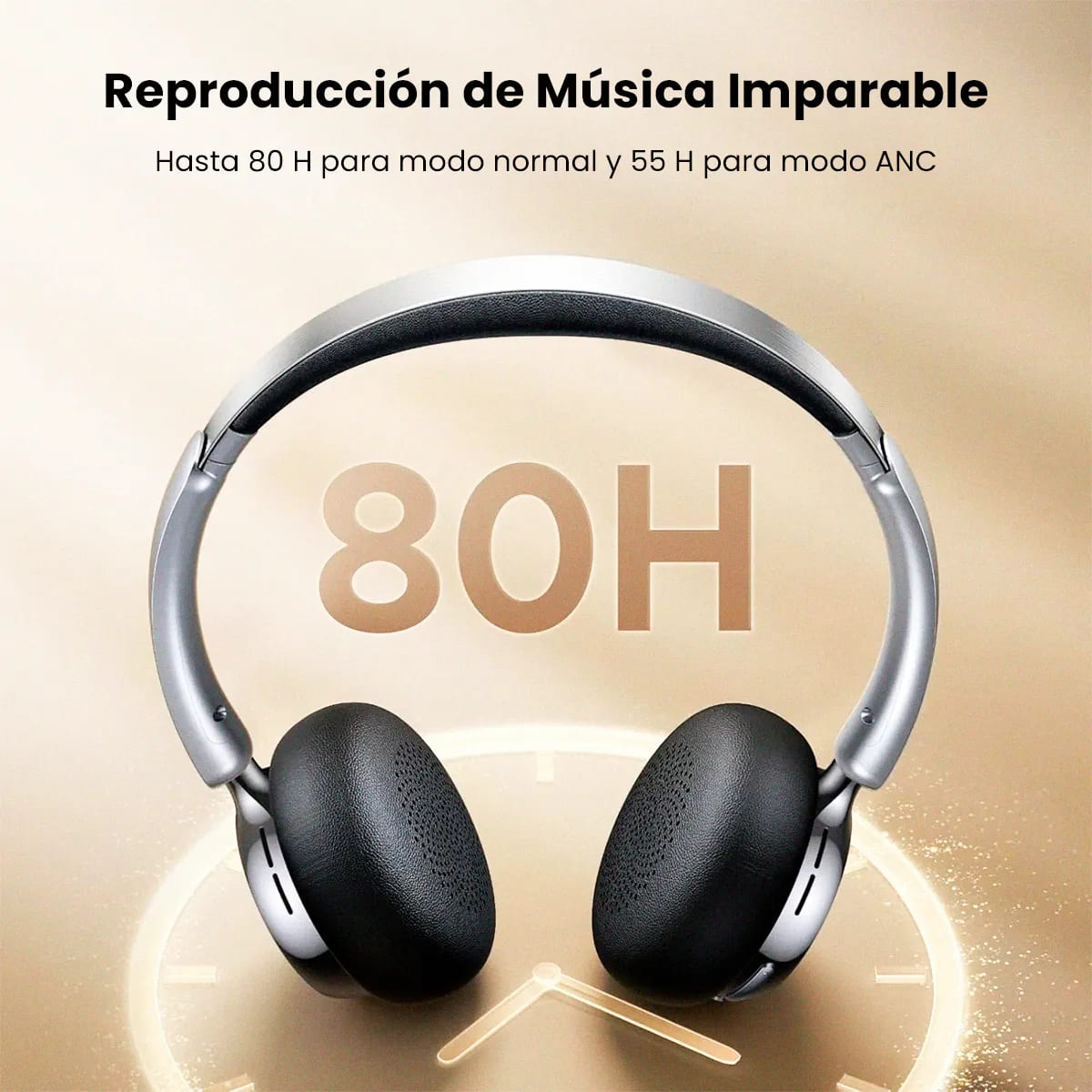 AUDÍFONOS UGREEN HP207 STUDIO PLUS ANC CANCELACIÓN ACTIVA RUIDO 80 HORAS - 8