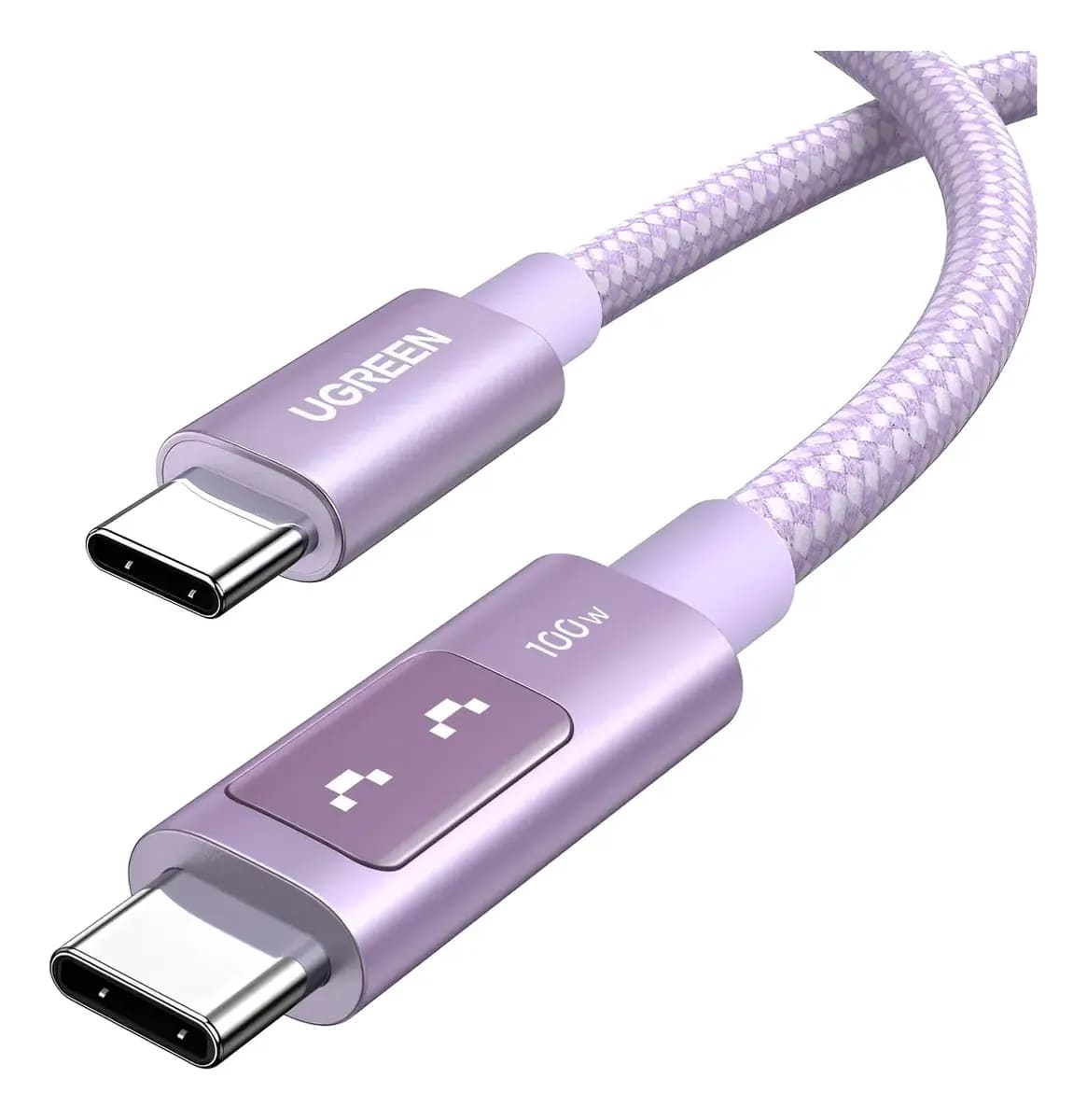 CABLE UGREEN L509 USB-C 100W 2M CON PANTALLA LILA - 1