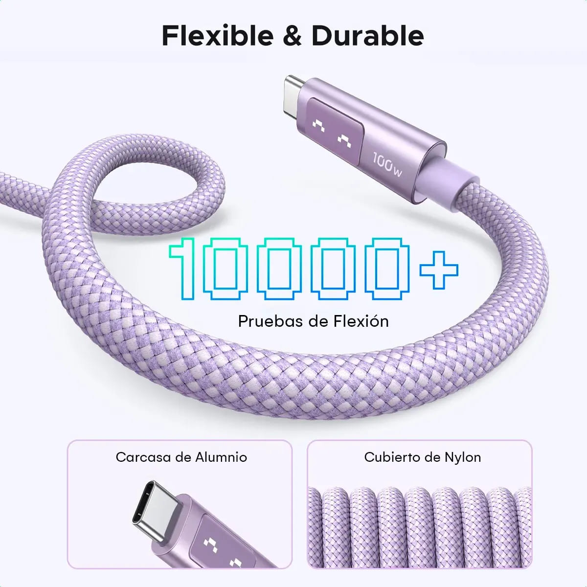 CABLE UGREEN L509 USB-C 100W 1M CON PANTALLA - 6