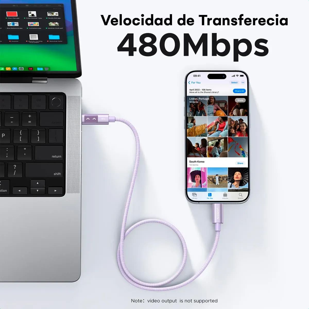 CABLE UGREEN L509 USB-C 100W 1M CON PANTALLA - 8