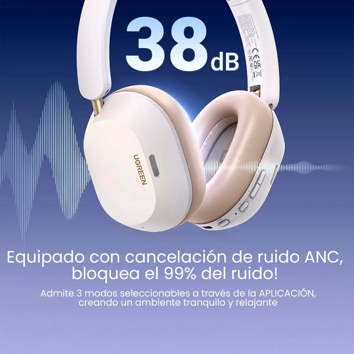 AUDÍFONOS UGREEN HITUNE MAX5C BLUETOOTH LDAC - 5
