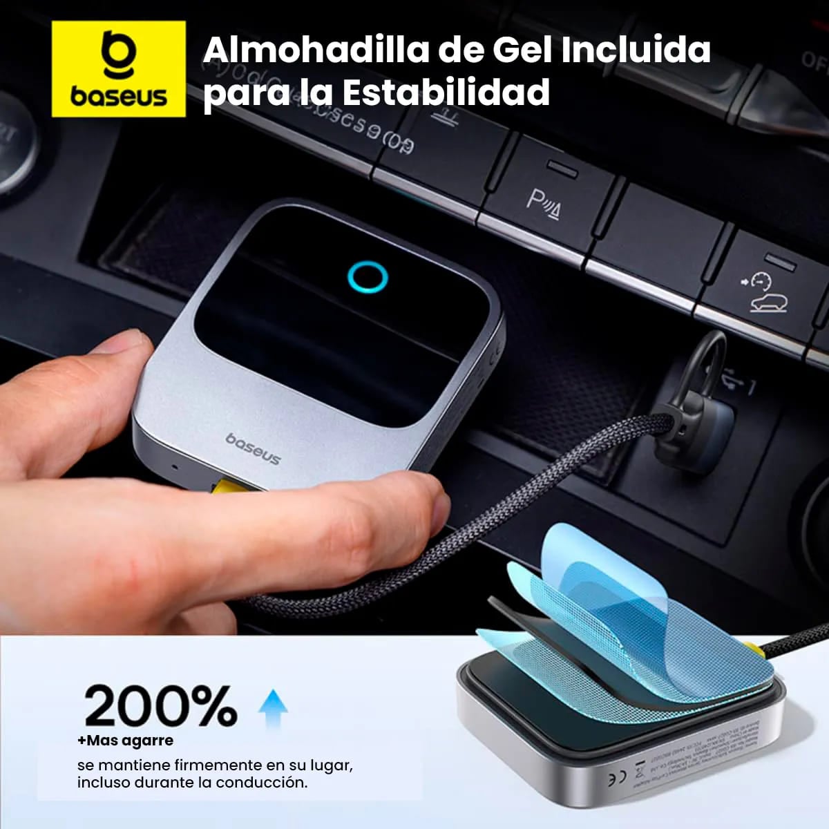 ADAPTADOR WIRELESS CARPLAY BASEUS PRIME TRIP SAFE JOURNEY 5.8GHZ PB5257Z NEGRO - 4