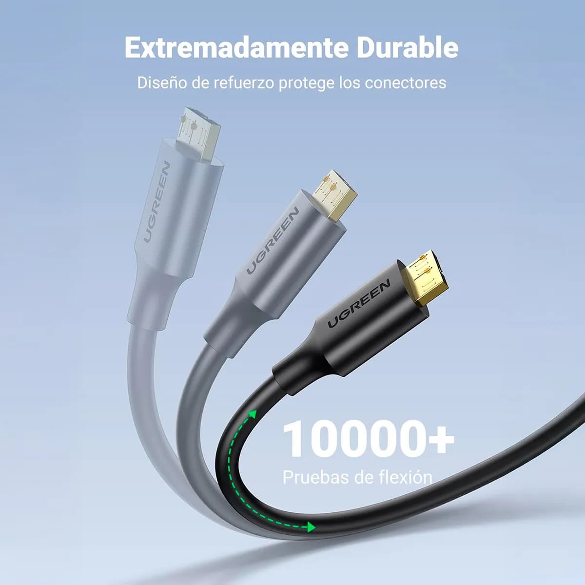 CABLE USB 3.0 A MICRO USB B 0.5M UGREEN 10840 5GBPS NEGRO - 7