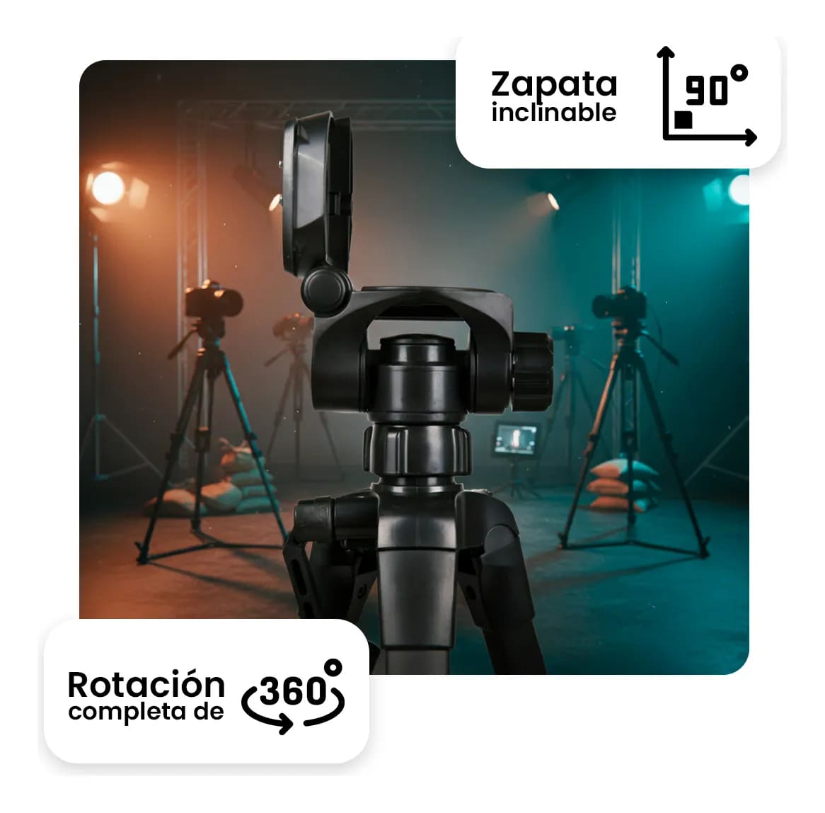 TRÍPODE PROFESIONAL WEIFENG WT-3560 170CM PARA CÁMARA CON FUNDA NEGRA - 6