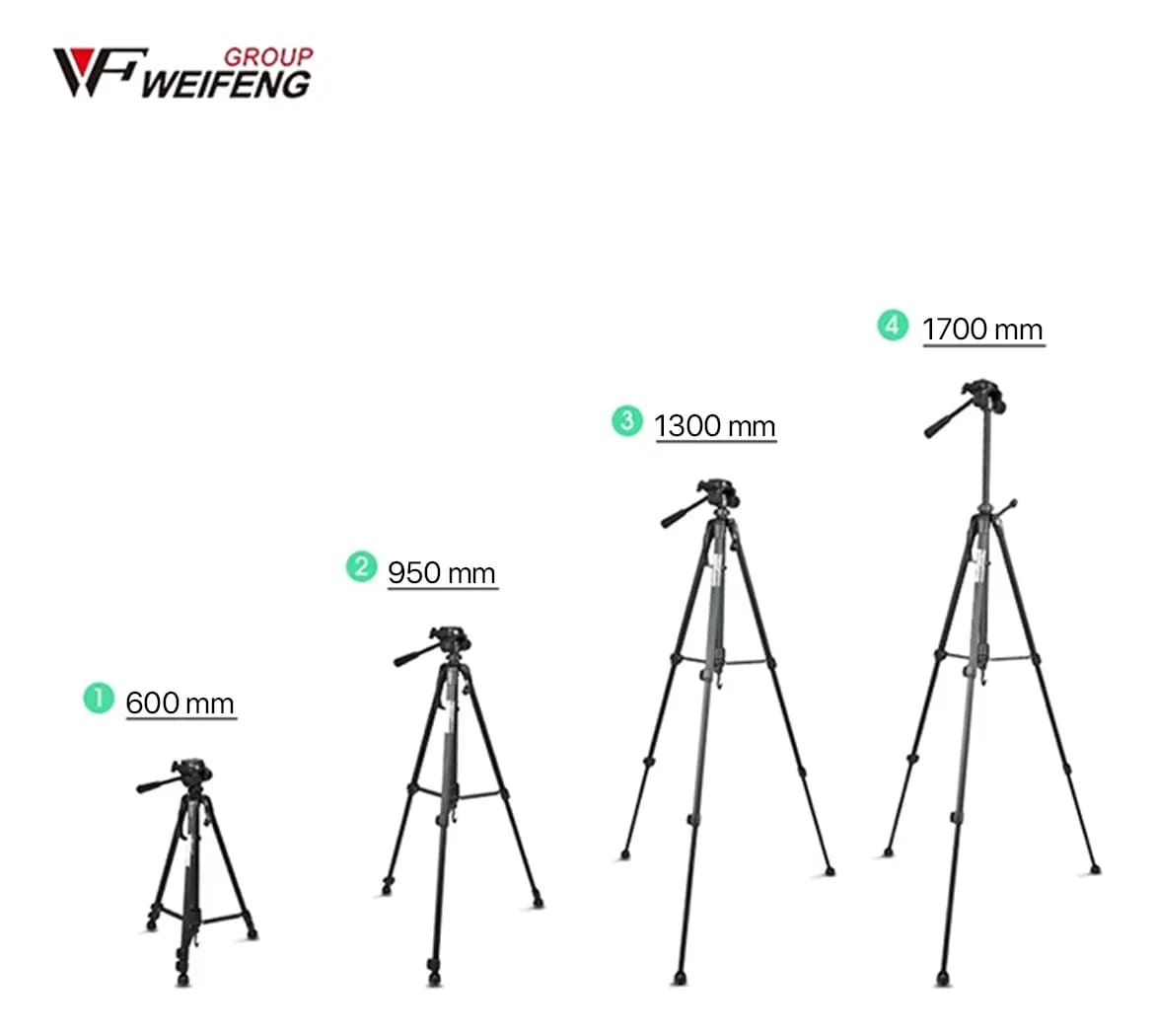 TRÍPODE PROFESIONAL WEIFENG WT-3560 170CM PARA CÁMARA CON FUNDA NEGRA - 8