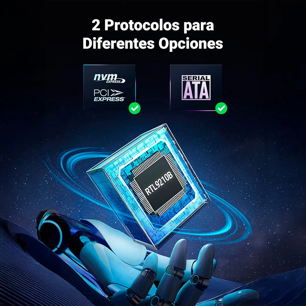 CARCASA SSD M.2 NVME/SATA UGREEN CM767 10 GBPS DISIPACION DE CALOR - 3