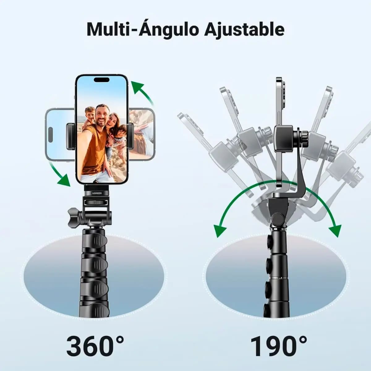 TRIPODE SELFIE STICK UGREEN SOPORTE 2 EN 1 LP680 CONTROL BLUETOOTH 1.8MTS - 4