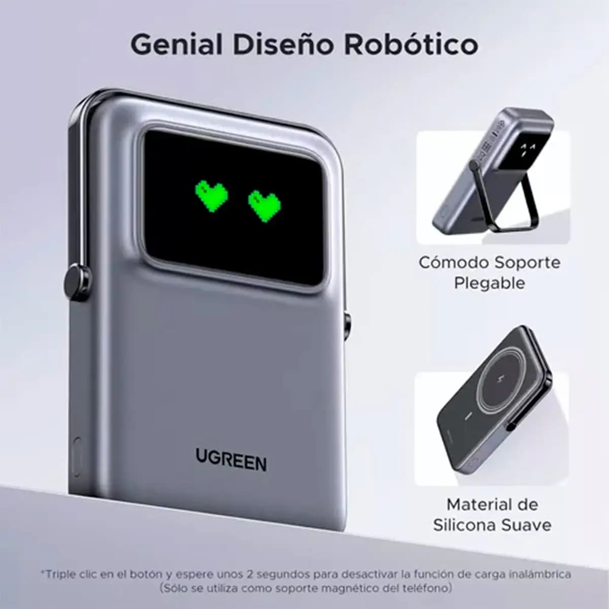 POWER BANK UGREEN PB572 10000MAH 20W MAGNETICO PANTALLA DIGITAL GRIS - 5