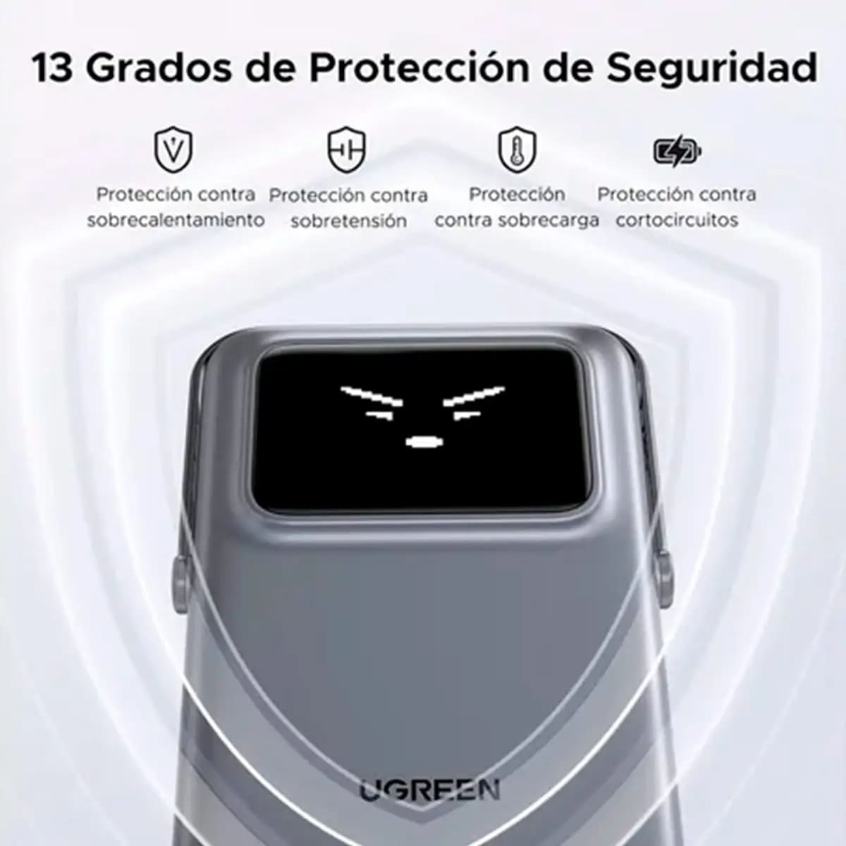 POWER BANK UGREEN PB572 10000MAH 20W MAGNETICO PANTALLA DIGITAL GRIS - 6