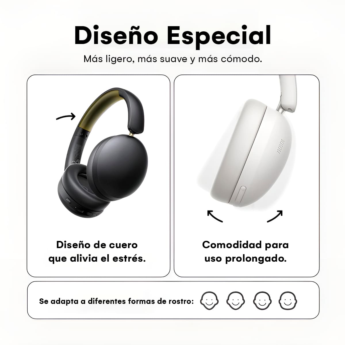 AUDIFONOS UGREEN HP205 DIADEMA STUDIO MAX2 ENC BLUETOOTH 5.4 BLANCO - 6