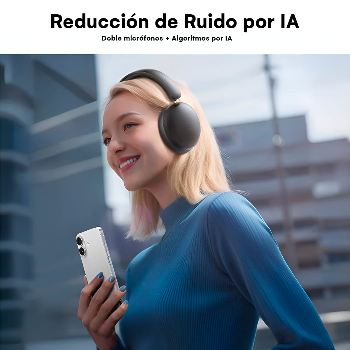 AUDIFONOS UGREEN HP205 DIADEMA STUDIO MAX2 ENC BLUETOOTH 5.4 BLANCO - 7