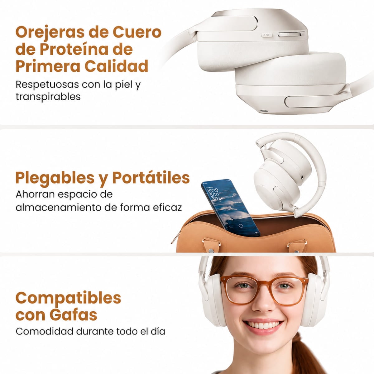 AUDIFONOS HAYLOU S40 PRO ANC 50DB BLUETOOTH 6.0 90H BLANCO - 4