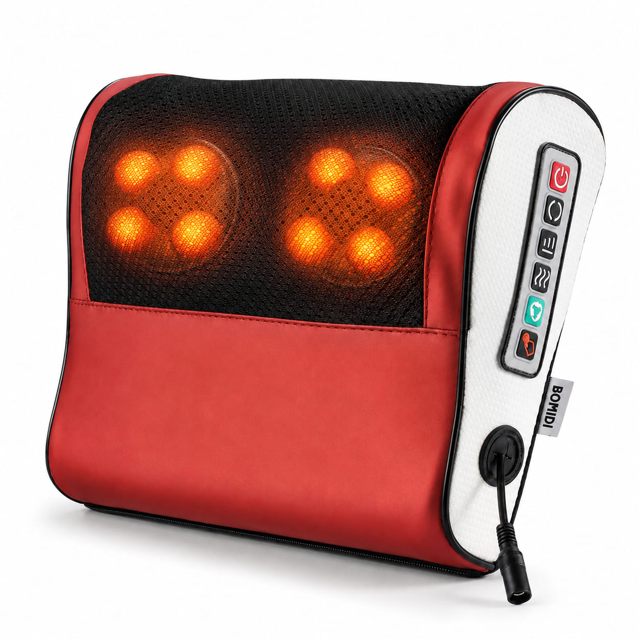 ALMOHADA MASAJEADORA BOMIDI MP1 SHIATSU 3D CALOR INFRARROJO 8 CABEZALES - 1