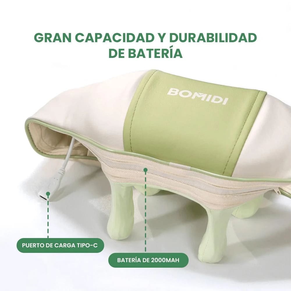 MASAJEADOR DE CUELLO Y HOMBROS BOMIDI MP2 LITE CON COMPRESA DE CALOR - 5