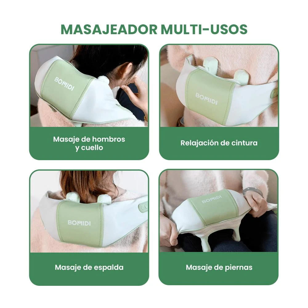 MASAJEADOR DE CUELLO Y HOMBROS BOMIDI MP2 LITE CON COMPRESA DE CALOR - 7