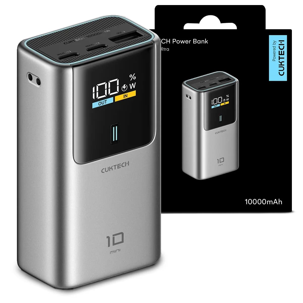 POWER BANK TIPO C CUKTECH 10 MINI 55W 10000 MAH PANTALLA GRIS - 1