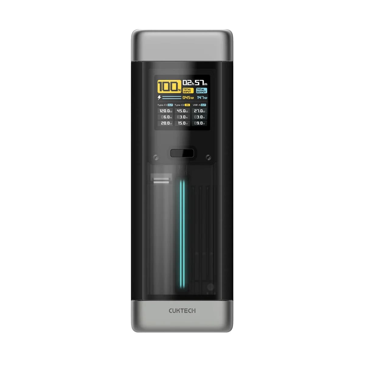 POWER BANK CUKTECH P23 210W 25000 MAH PANTALLA TFT PREMIUM NEGRO - 2