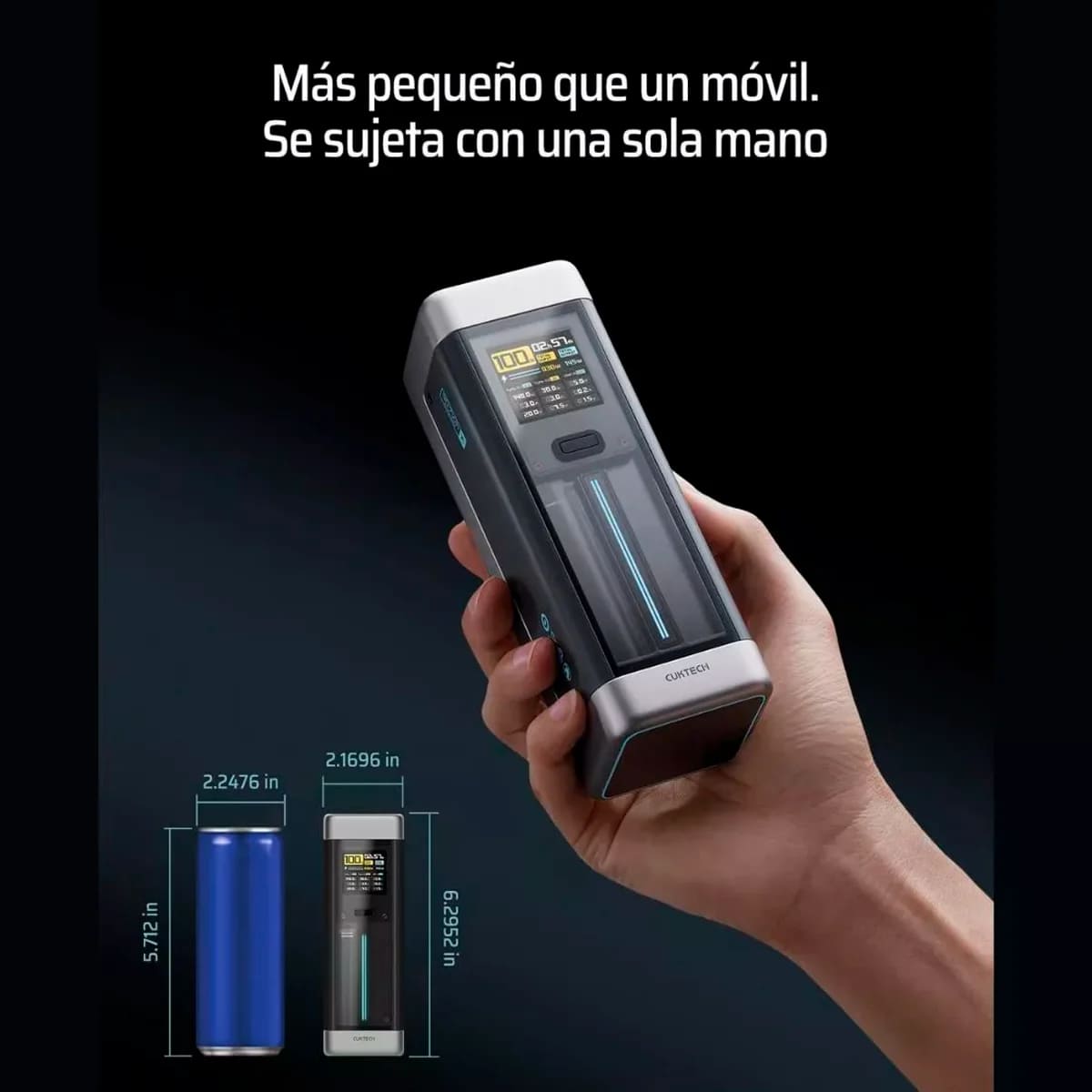 POWER BANK CUKTECH P23 210W 25000 MAH PANTALLA TFT PREMIUM NEGRO - 4