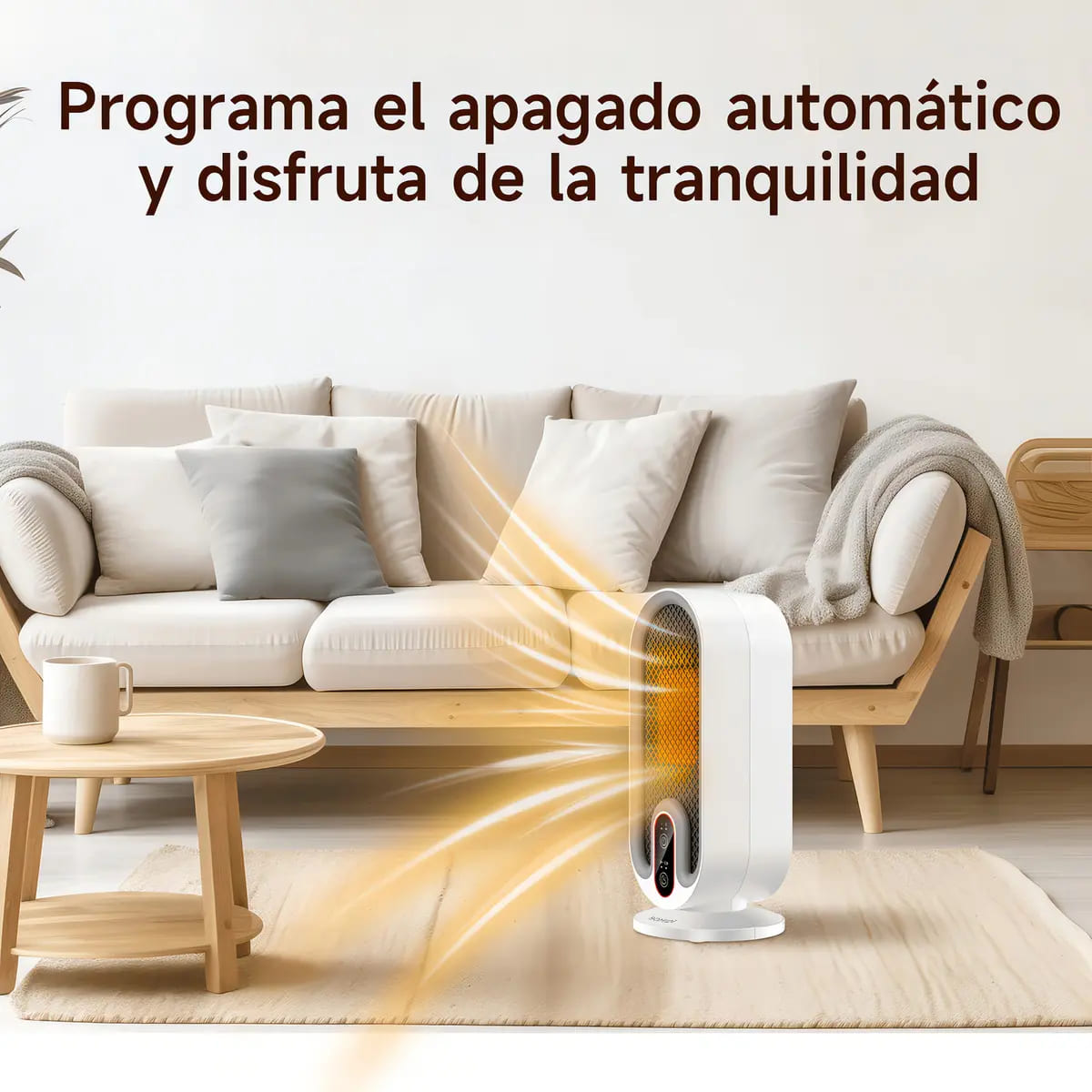 CALEFACTOR ELECTRICO BOMIDI H6 CON TEMPORIZADOR Y REGULABLE COLOR BLANCO - 3
