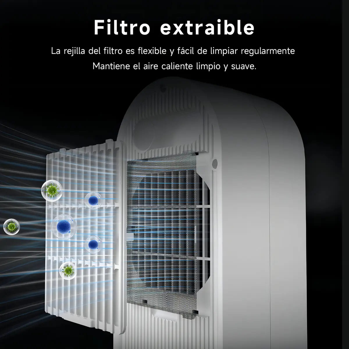 CALEFACTOR ELECTRICO BOMIDI H6 CON TEMPORIZADOR Y REGULABLE COLOR BLANCO - 6
