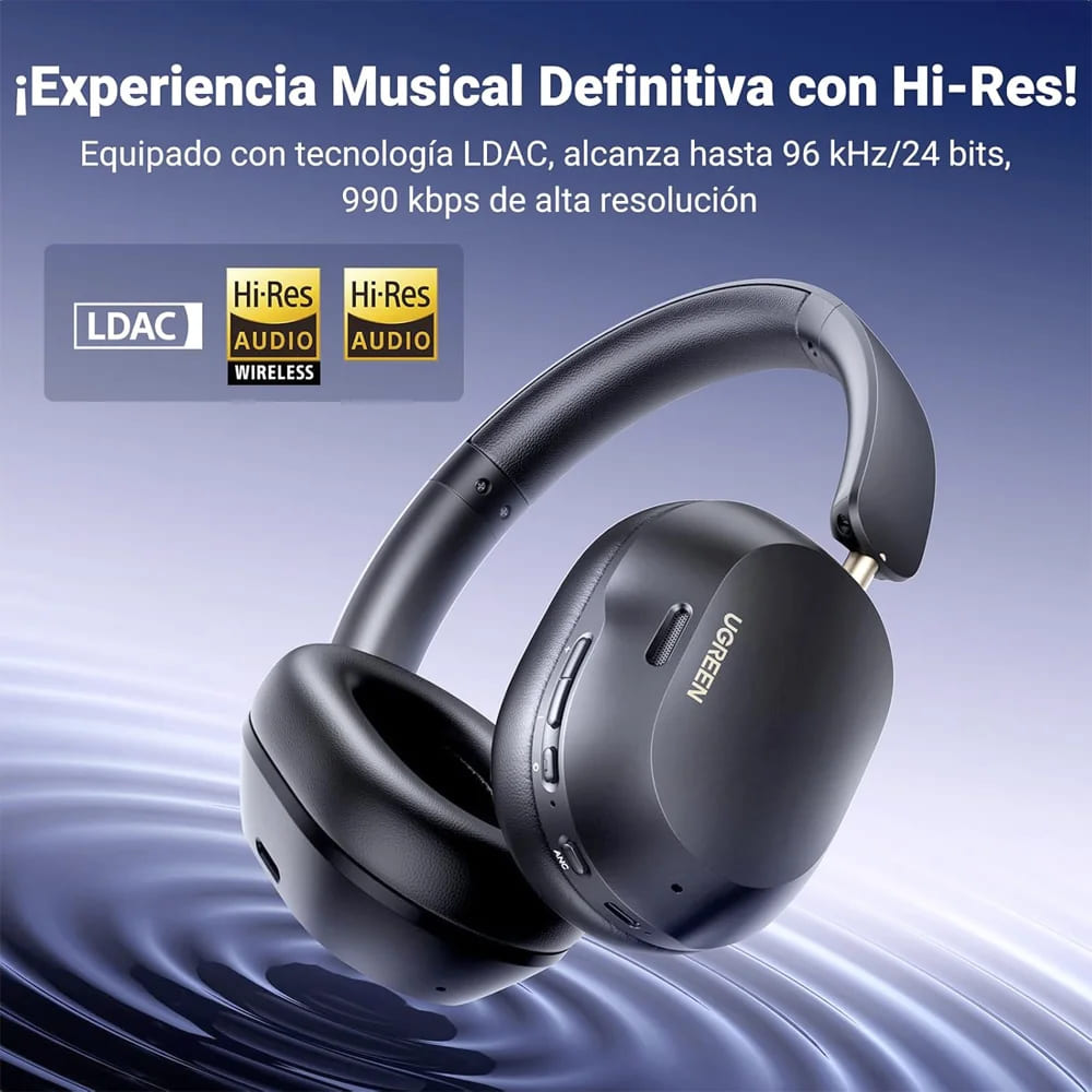 AUDIFONOS UGREEN HITUNE MAX5C ANC SONIDO ESPACIAL HIRES LDAC NEGRO - 3