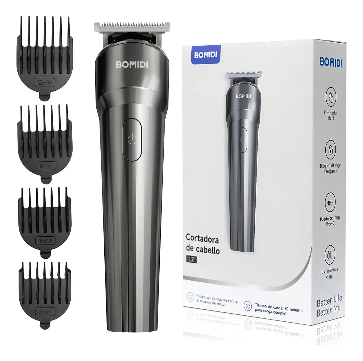 CORTADORA DE CABELLO 3 EN 1 BOMIDI L2 RECARGABLE 4 NIVELES - 1