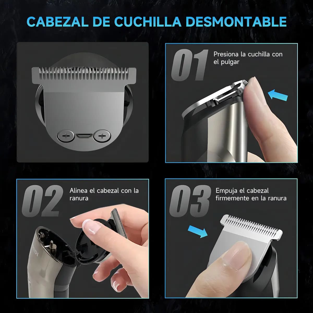 CORTADORA DE CABELLO 3 EN 1 BOMIDI L2 RECARGABLE 4 NIVELES - 5