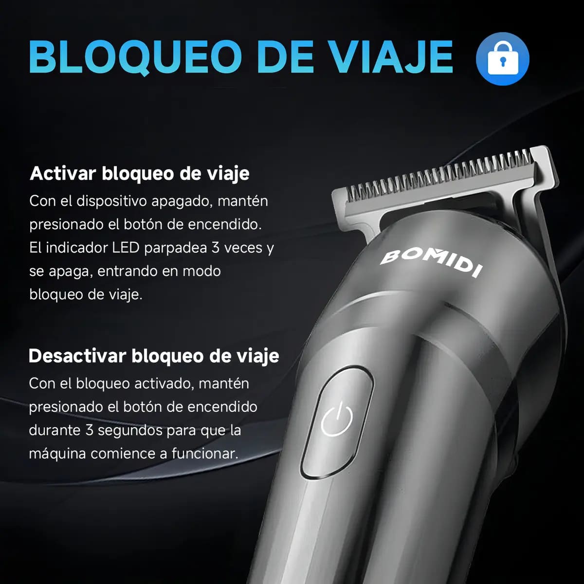 CORTADORA DE CABELLO 3 EN 1 BOMIDI L2 RECARGABLE 4 NIVELES - 6