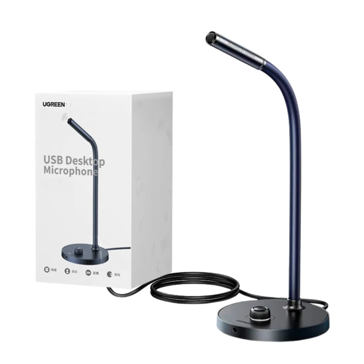 MICROFONO USB UGREEN CM564 OMNIDIRECCIONAL PC WIN MAC PLUG AND PLAY NEGRO - 1