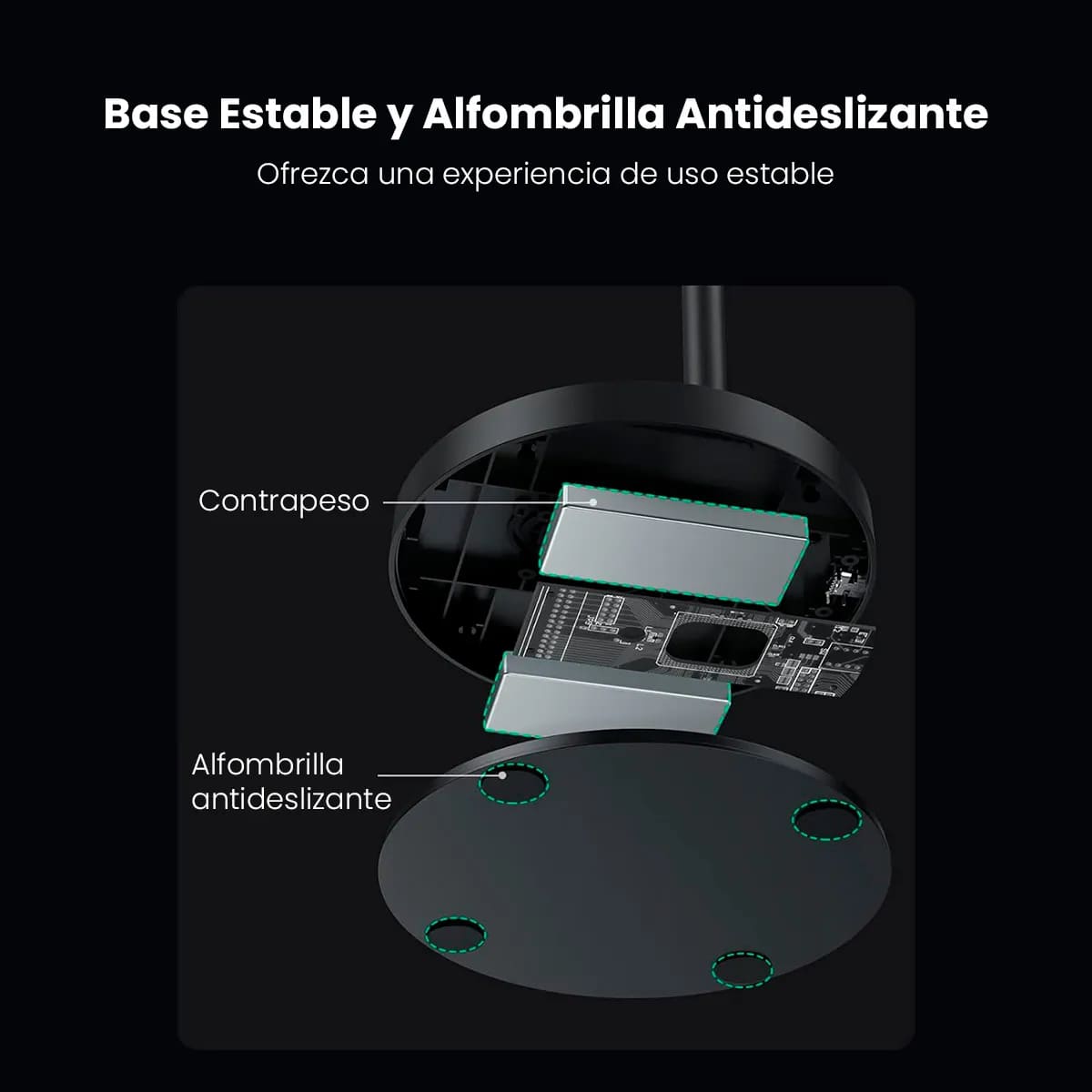 MICROFONO USB UGREEN CM564 OMNIDIRECCIONAL PC WIN MAC PLUG AND PLAY NEGRO - 5