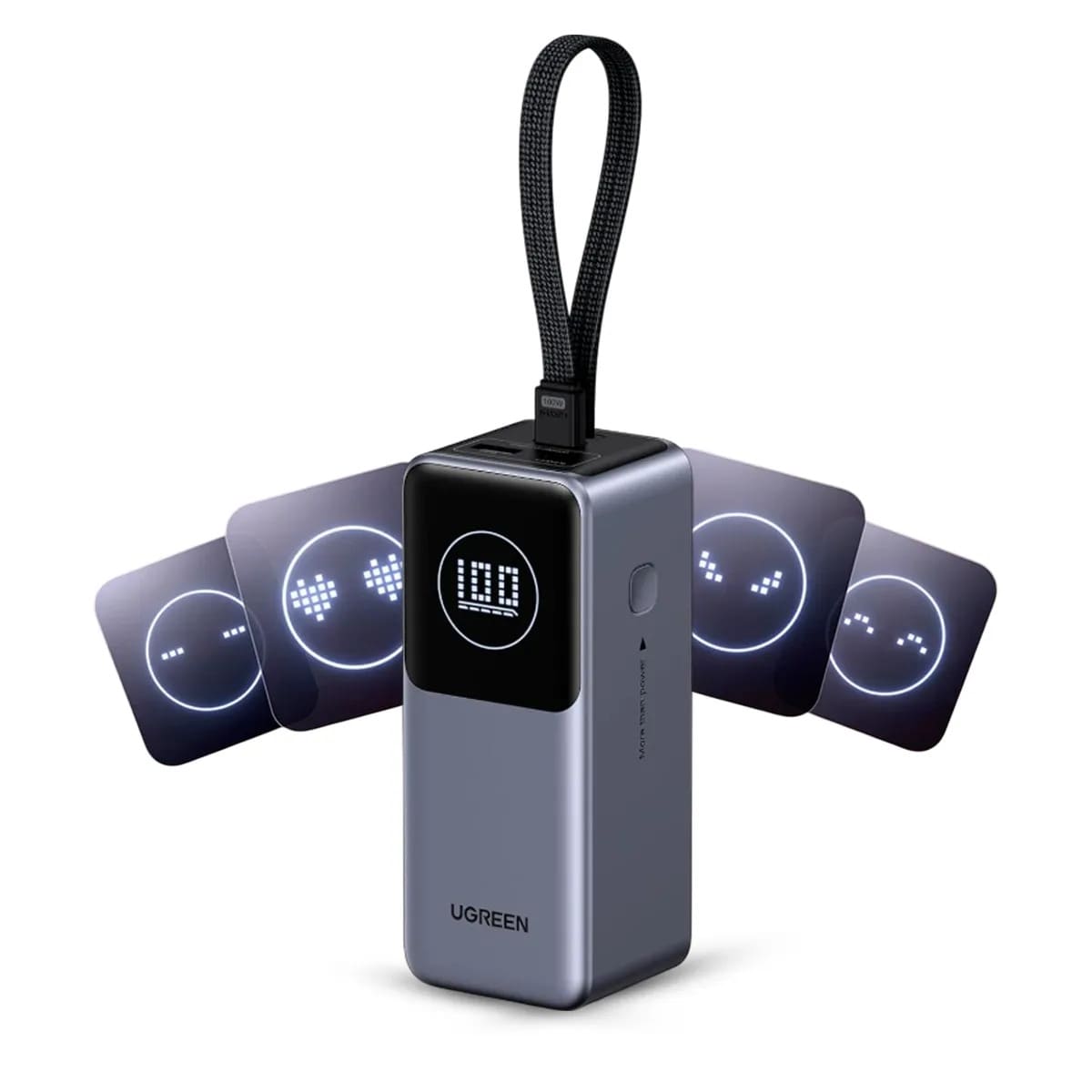 POWER BANK UGREEN PB723 - 130W TOTAL, CABLE USB-C INTEGRADO, 20 000 MAH - 1