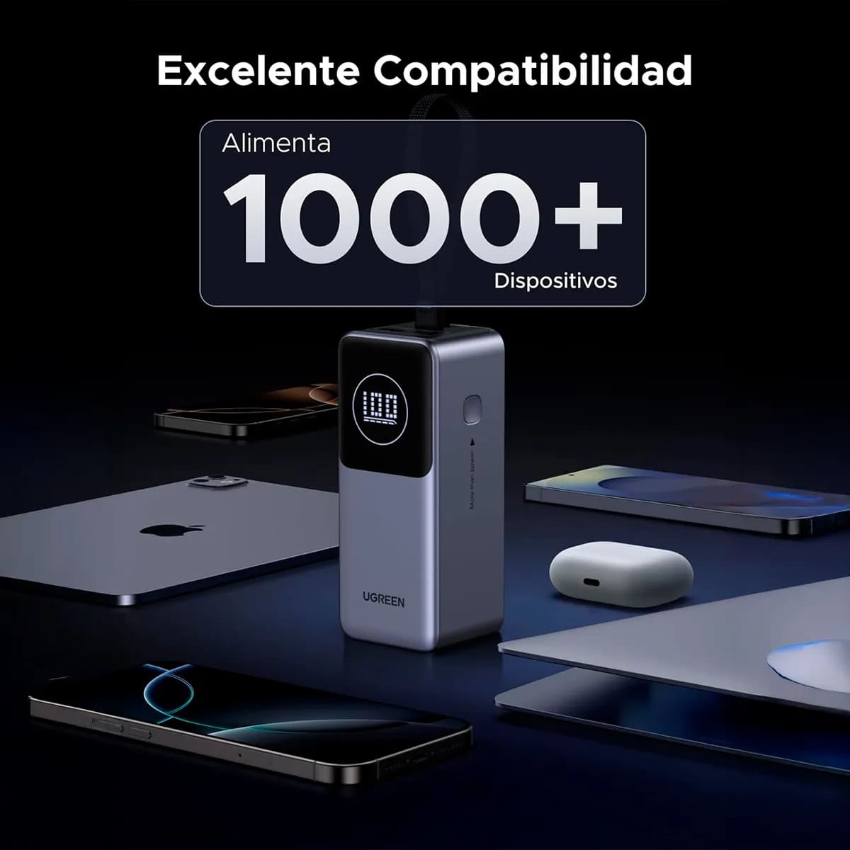 POWER BANK UGREEN PB723 - 130W TOTAL, CABLE USB-C INTEGRADO, 20 000 MAH - 4