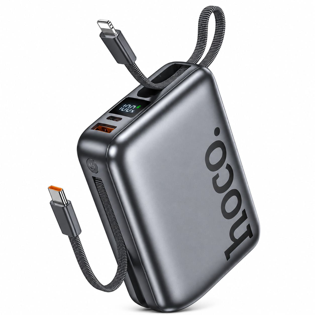 POWER BANK HOCO Q39 EMINENTE 20000MAH 22.5W PD20W CON CABLE INTEGRADO NEGRO - 1