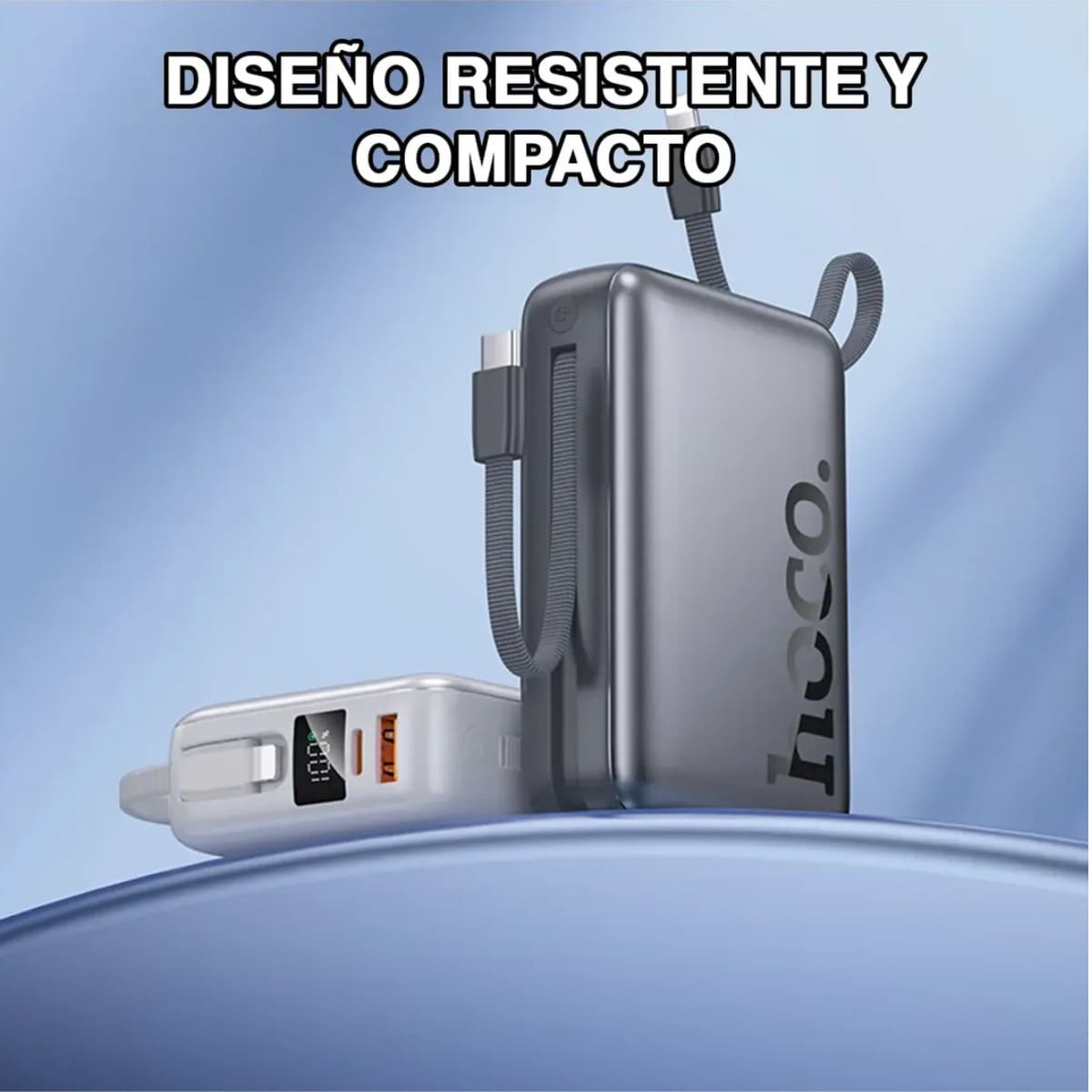 POWER BANK HOCO Q39 EMINENTE 20000MAH 22.5W PD20W CON CABLE INTEGRADO NEGRO - 3