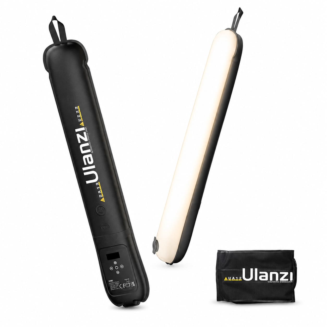 ULANZI UA12 TUBO DE LUZ INFLABLE BICOLOR 12W LED 2700K-6500K CRI95 NEGRO - 1