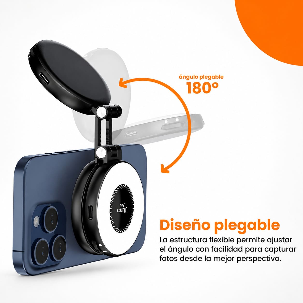 LUZ LED ULANZI LM19 MAGSAFE CRI95 SELFIE RING 2500K-8500K NEGRO - 5