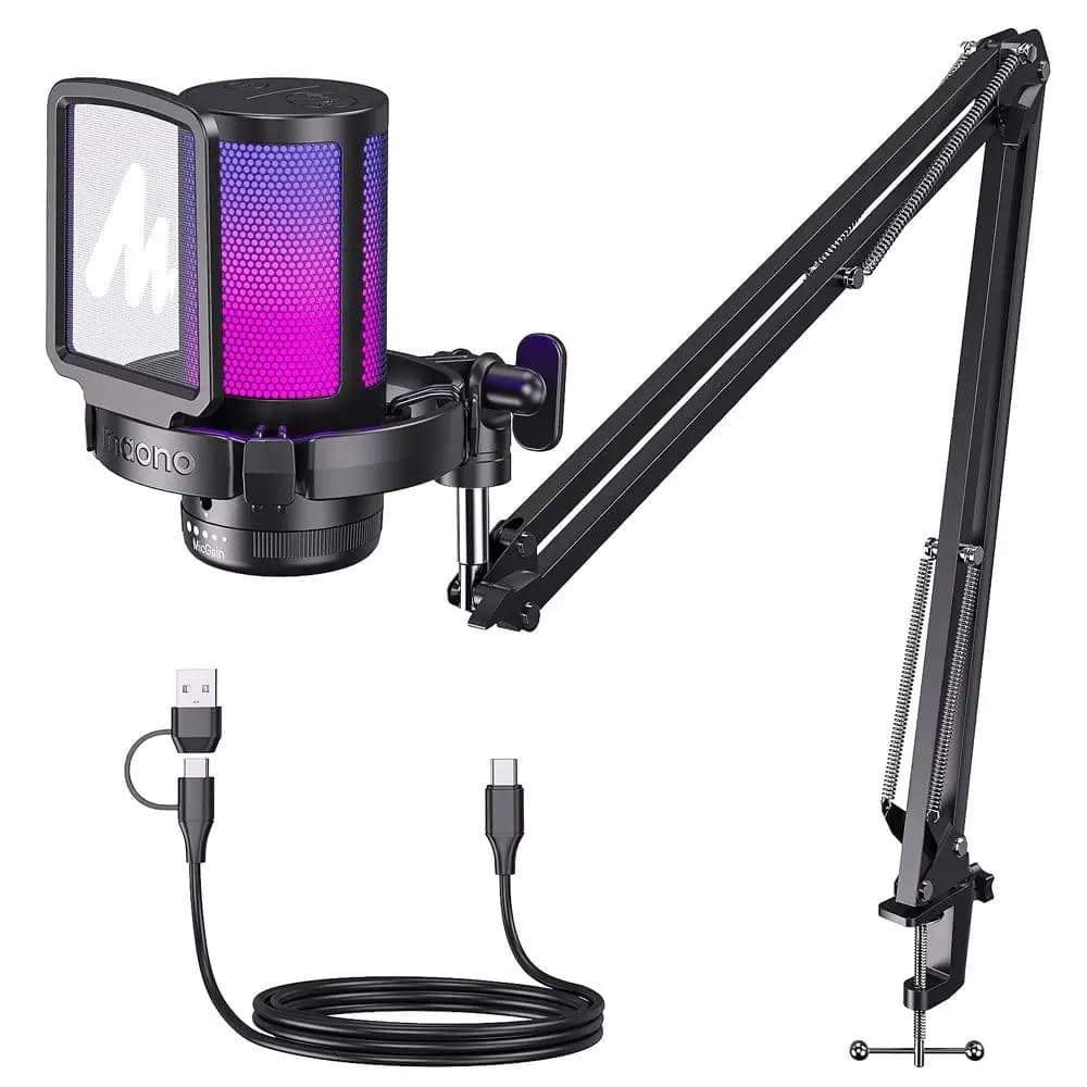 MICROFONO MAONO DGM20 GRABACIÓN STREAMING RGB USB - 1