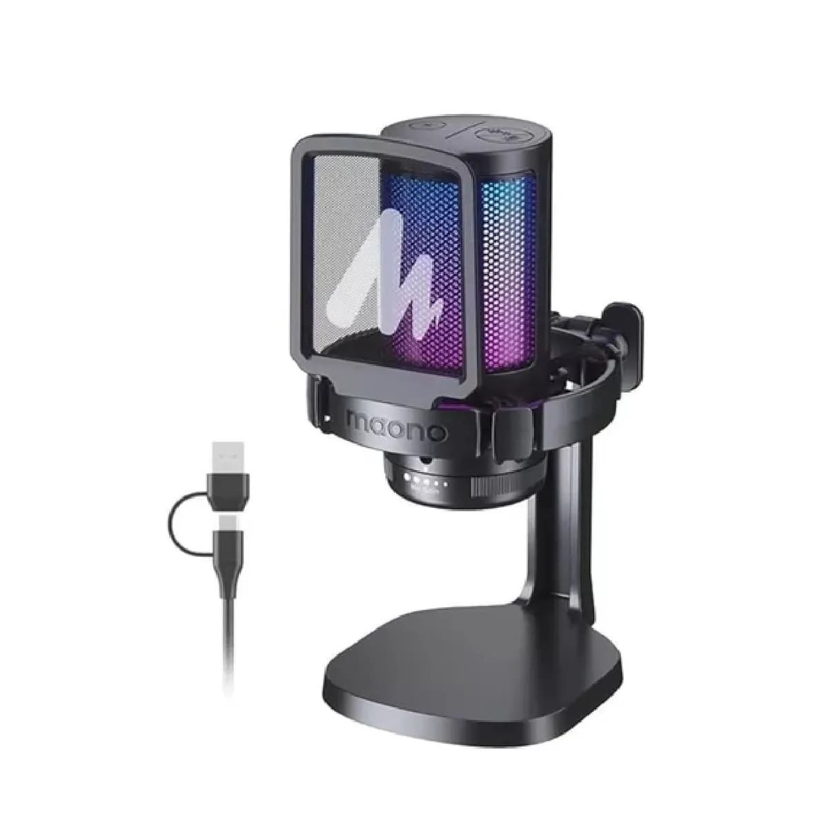 MICROFONO MAONO DGM20 GAMERWAVE USB RGB CANCELACION DE RUIDO STREAMING PODCAST - 1