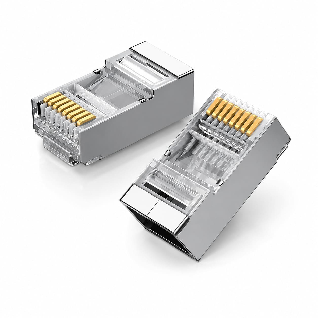 CONECTOR RJ45 UGREEN NW111 CAT6 METAL BLINDADO 8P8C PACK 100 UNIDADES - 1