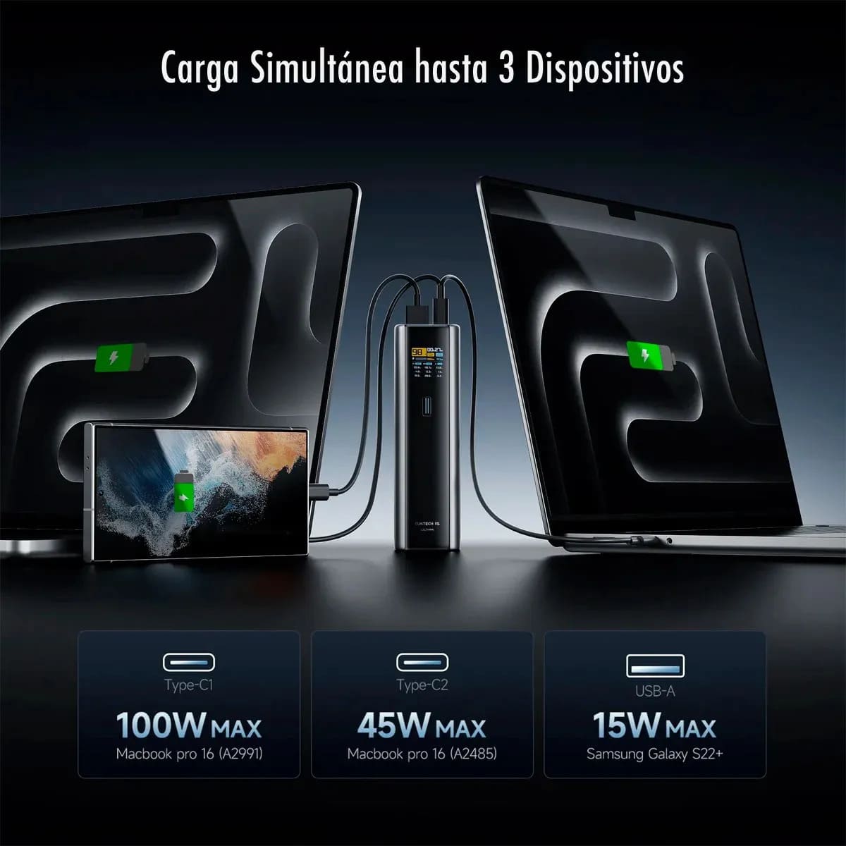 POWER BANK CUKTECH 15 ULTRA PB200U 20000MAH 210W TFT PD3.1 ALUMINIO - 4