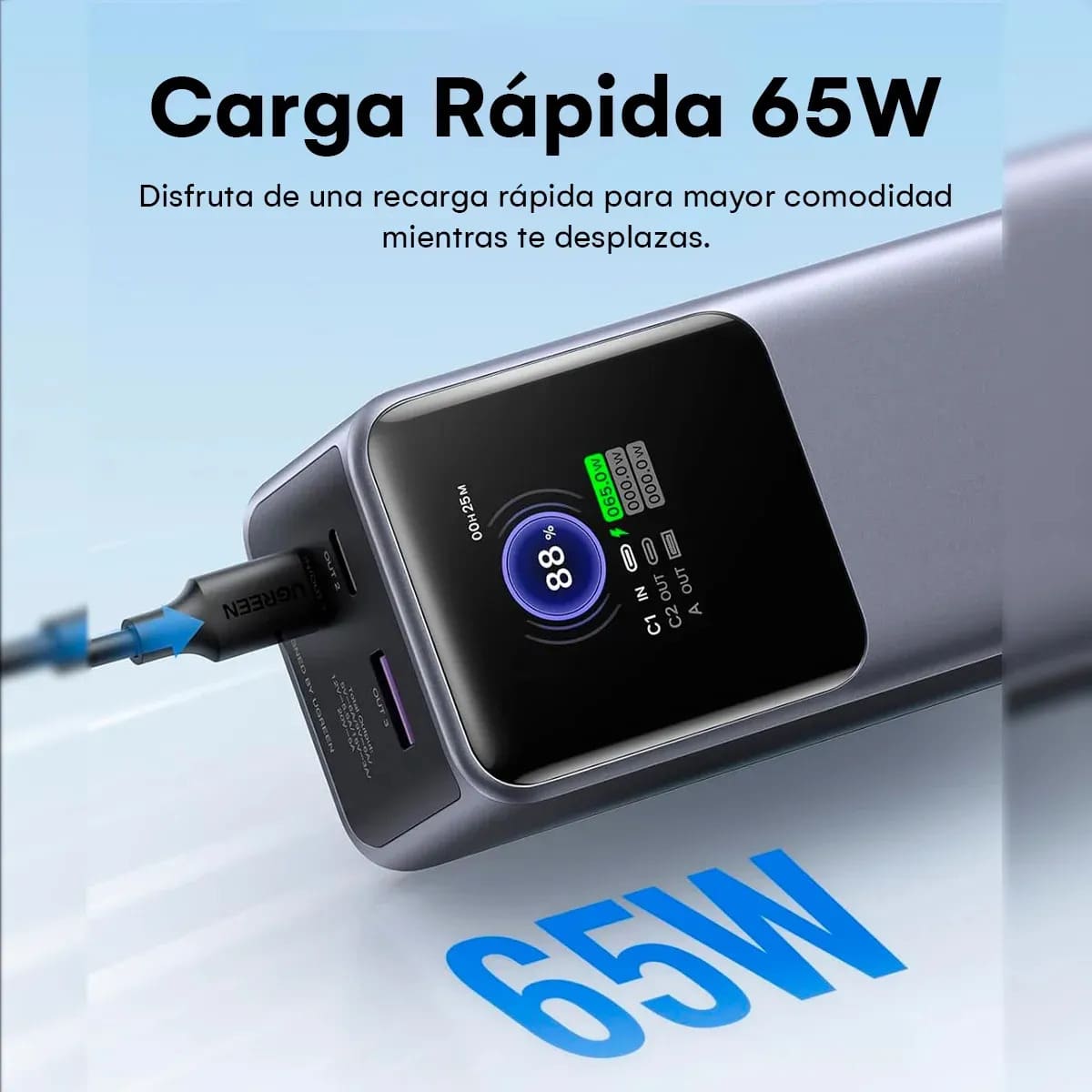 POWER BANK UGREEN PB721 20000MAH CARGA RAPIDA 130W - 6