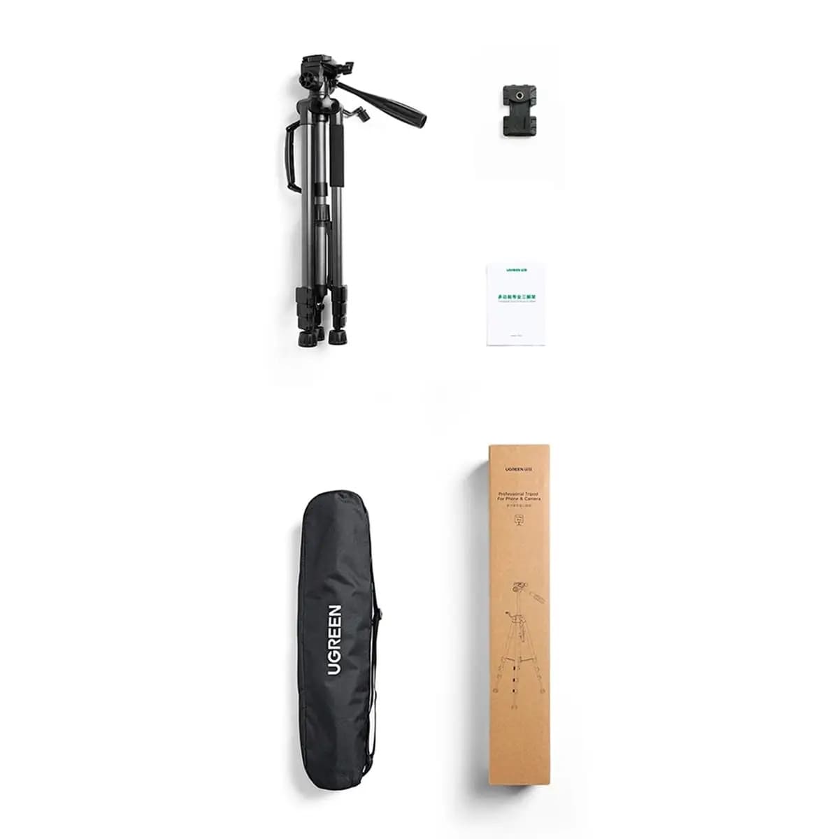TRÍPODE PROFESIONAL UGREEN LP661 DE 175CM PARA CÁMARA Y CELULAR - 5